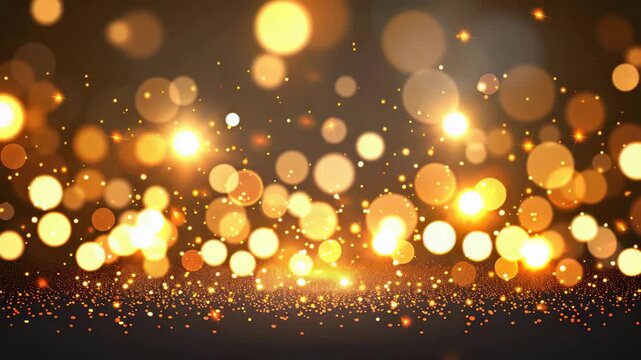 Golden Bokeh Explosion: An abstract background featuring a vibrant explosion of golden bokeh lights and glitter, creating a magical and festive atmosphere.