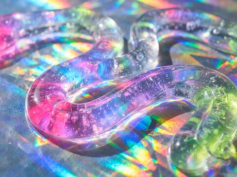 Slime gel on holographic surface