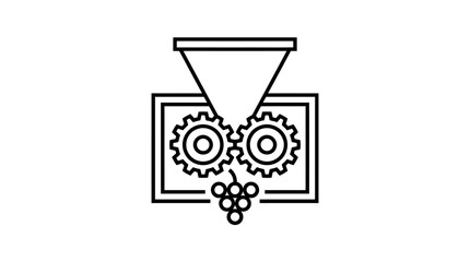 Obraz premium Grape crusher machine icon symbol
