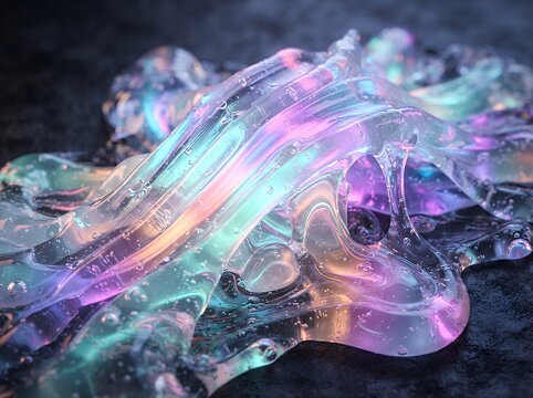 Neon slime macro view