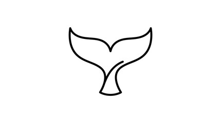Naklejka premium Whale tail minimalist line art icon