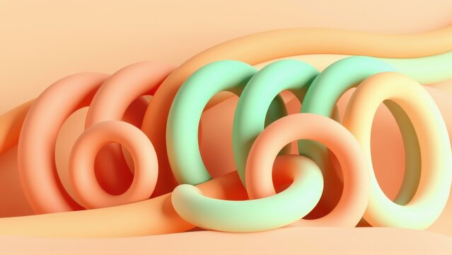 Abstract rendering shows intertwined loops forming number 650. Soft pastel colors, smooth gradients, minimalist design. Background is black.