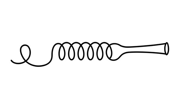 Black spring line art illustration white background.