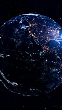 Rotating Earth Globe Focusing on Guatemala and Central America Political Division Vertical Animation