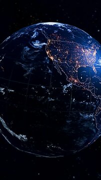 Rotating Earth Globe Focusing on Belize and Central America Political Division Vertical Animation