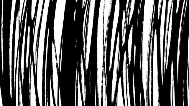 Abstract Hand Drawn Black and White Scribble Vertical Line Animation Background for Artistic Design Video 4K