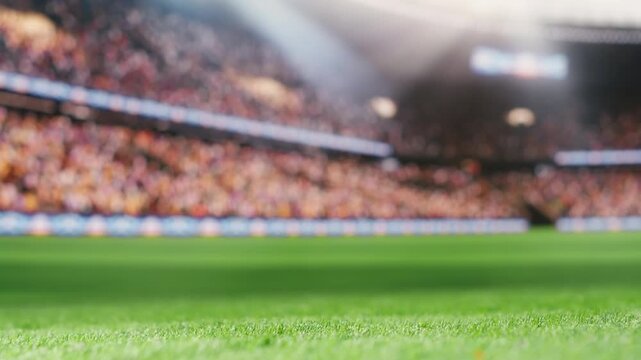African American soccer player kicking ball in attack action running forward, breaking away on side run and shooting to score a goal, dynamic motion blur with dribble skill on pitch.