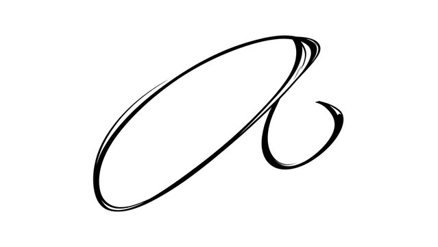 Elegant calligraphy letter a on white background.