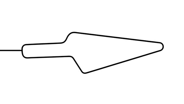Minimalist arrow icon on white background.