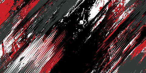Gaming esport background striking stripes electric banner vector illustration design red black grunge brush wing comic pattern modern abstract concept livery stripes decal paint splash splatter.eps 10 © Samsul
