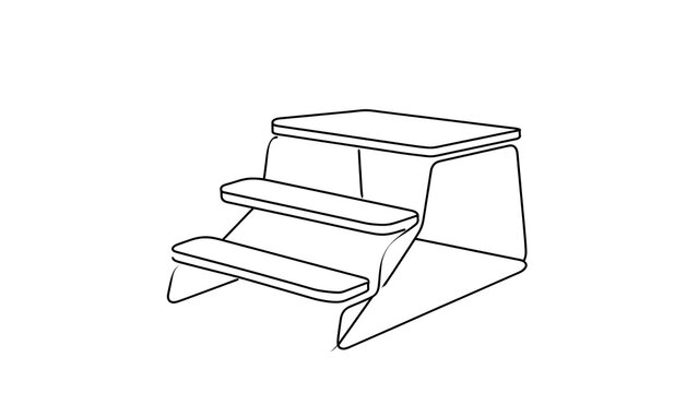 Three step stool illustration on white background.