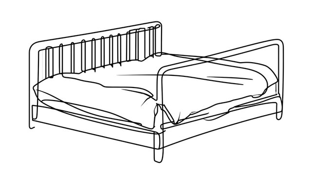 Simple bed frame illustration on white background.