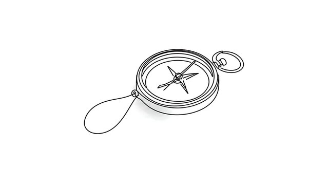 Vintage compass illustration on white background.