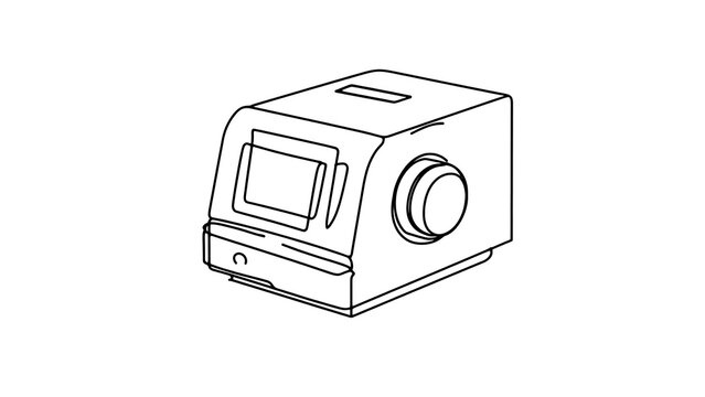 Vintage computer monitor white background.