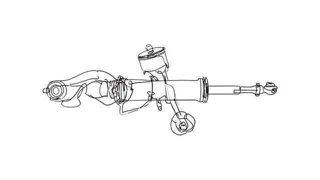 Technical drawing of engine parts on white background.