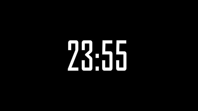 10 Second Digital Countdown Timer Animation on Black Background