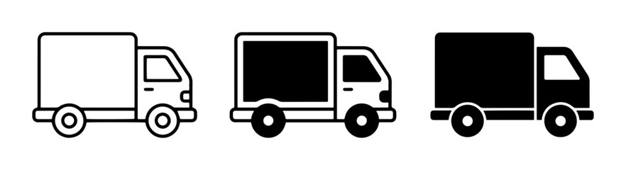 Delivery Truck Icons, Freight Vehicle Set, Logistics Transportation Graphics © Golam