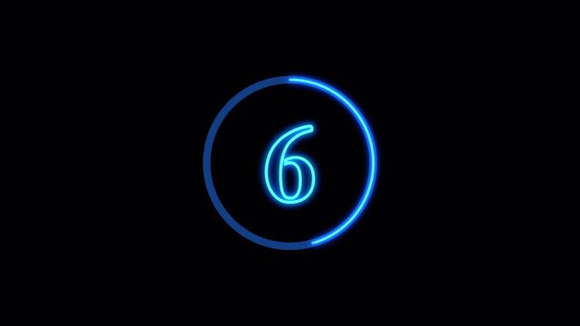 countdown timer 10 to 0 neon loading circle 4k
