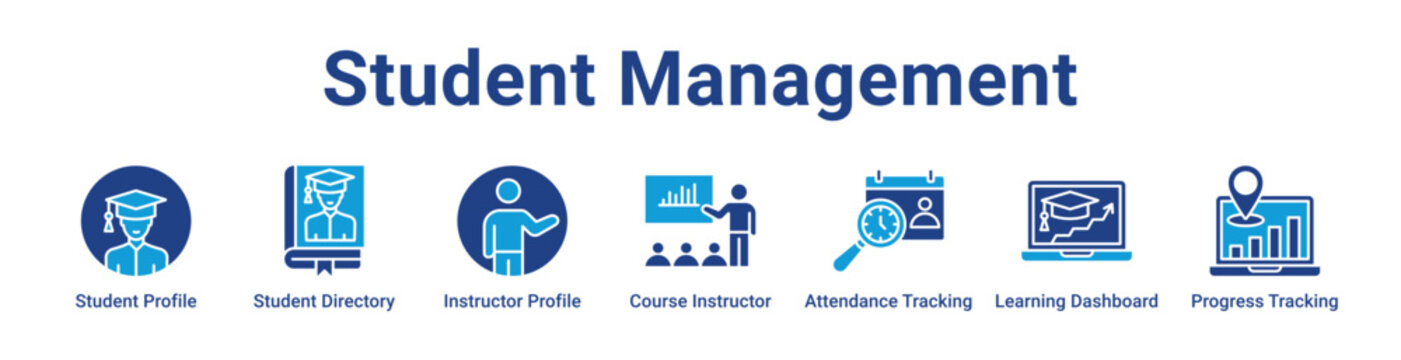 Student Management Web Icon Banner and Collection