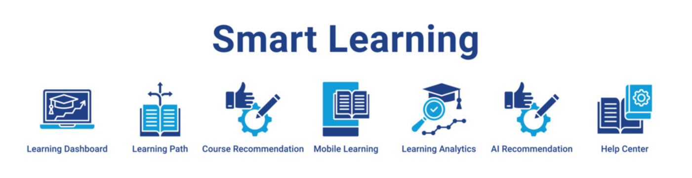 Smart Learning Web Icon Banner and Collection