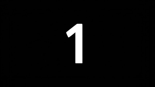 Bold white number one stands out sharply against a solid black background for typographic and branding use.
