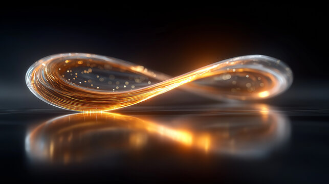 Infinite Energy Loop: A glowing, infinite loop symbolizing endless possibilities and continuous energy, rendered in a futuristic, abstract style.