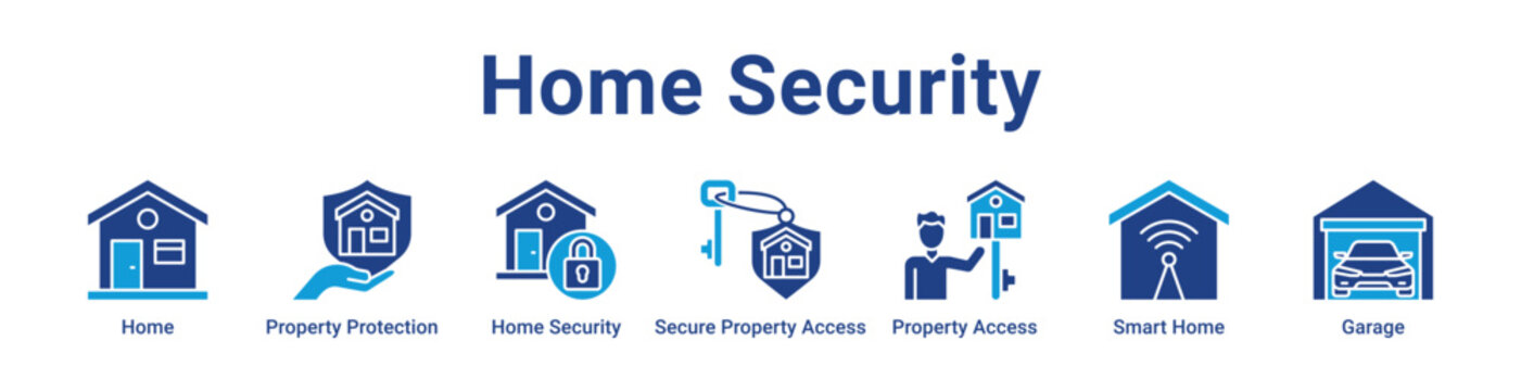 -Home Security Web Icon Banner and Collection