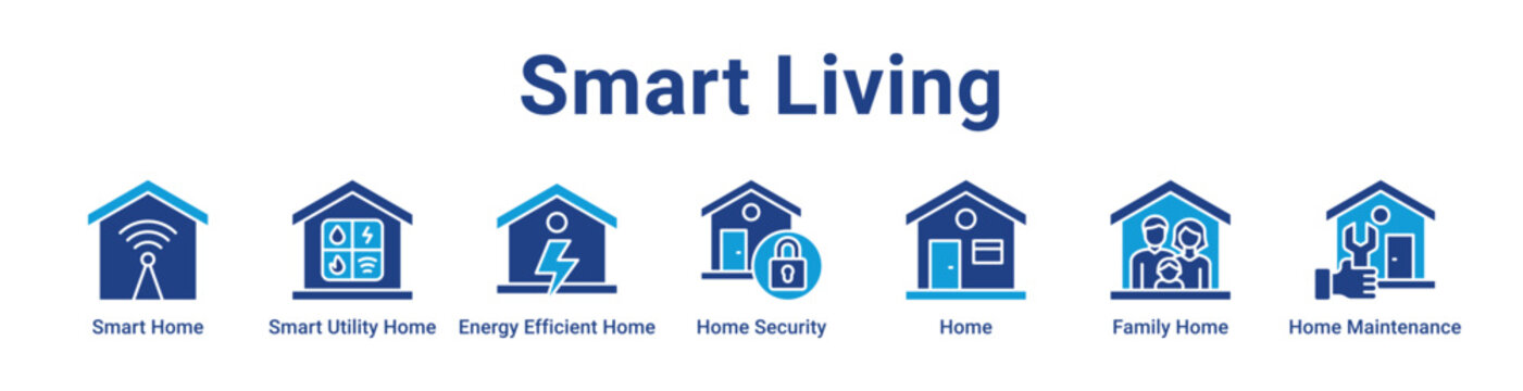 -Smart Living Web Icon Banner and Collection