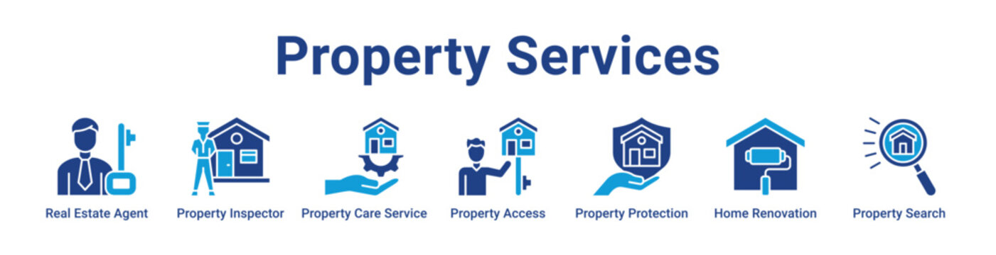 -Property Services Web Icon Banner and Collection