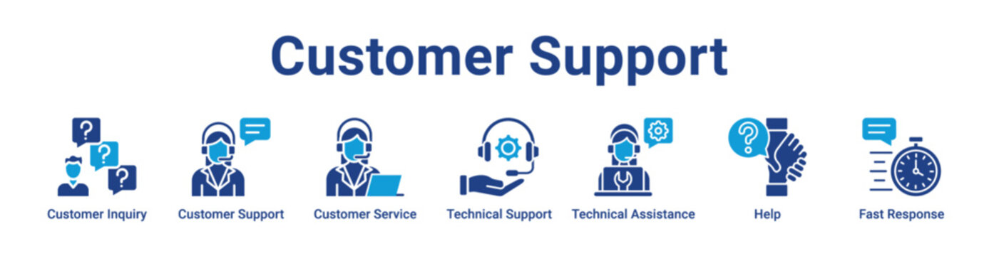 Customer Support Web Icon Banner Collection