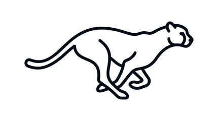 Running Cheetah Outline Vector Illustration © ahmad