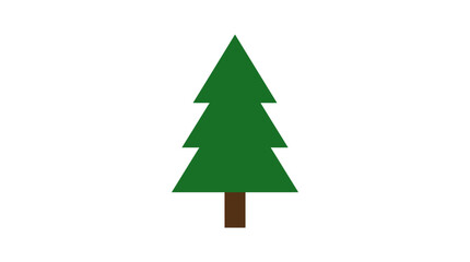 Obraz premium Simple Pine Tree Vector Illustration