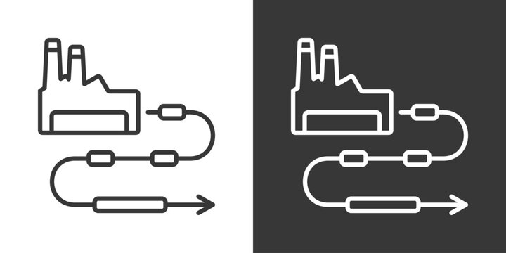 Value Stream Icon Set Vector Collection Isolated In Black And White