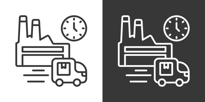 Just In Time Icon Set Vector Collection Isolated In Black And White