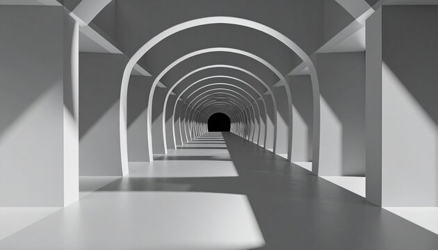 Abstract Tunnel Architecture with Arches