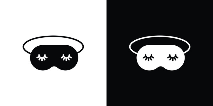Eye mask icon in black, best for Web Design