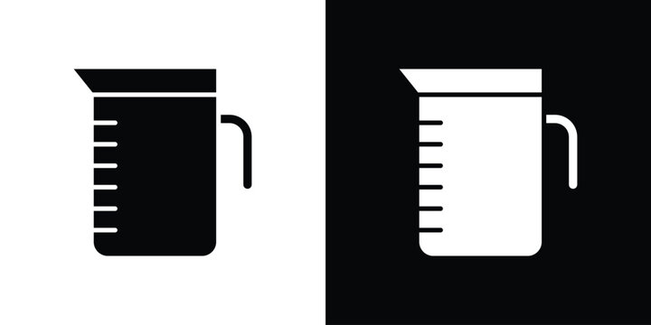 Measuring cup icon in black, best for Web Design