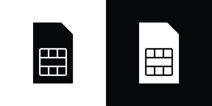Sim icon in black, best for Web Design