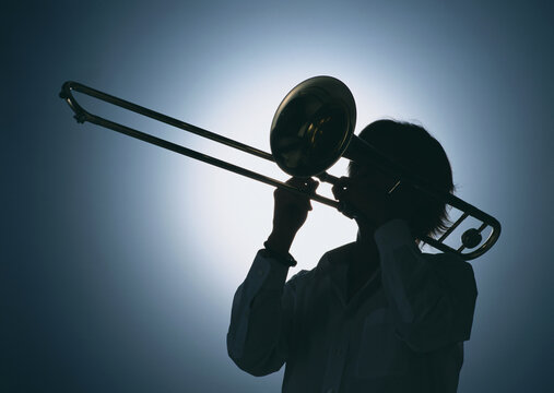 man playing trumpet