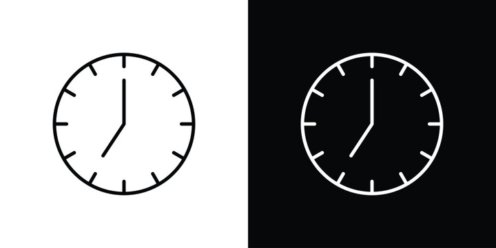 Clock seven icon minimal symbol collection