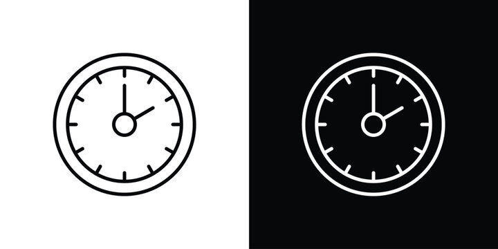 Clock two icon minimal symbol collection
