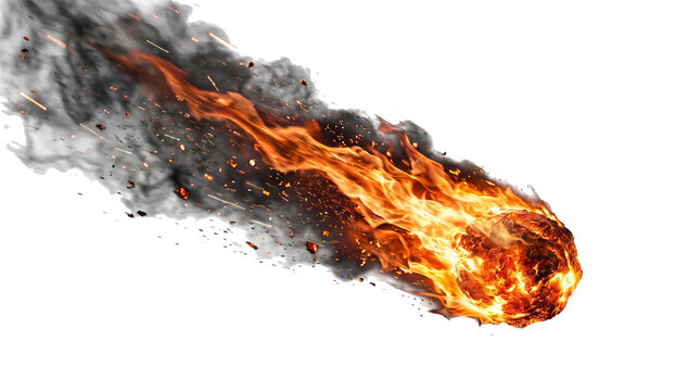 A meteor isolated on white background