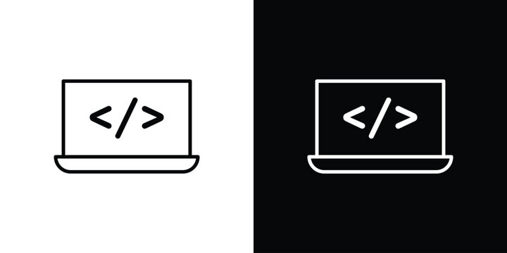 Display code icon minimal symbol collection