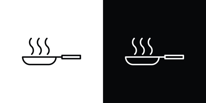 Frying pan icon minimal symbol collection