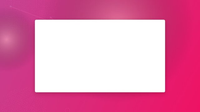 White rectangular mockup on pink abstract background with light effects and dots