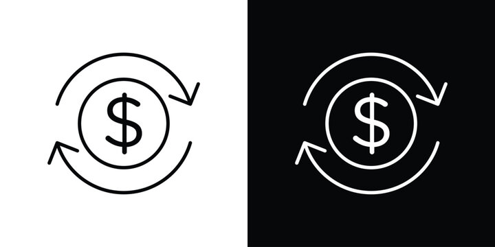Money exchange icon minimal symbol collection