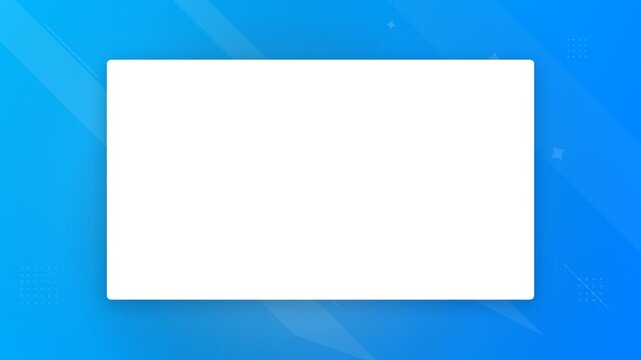 White blank frame on blue background for presentation and creative mockup
