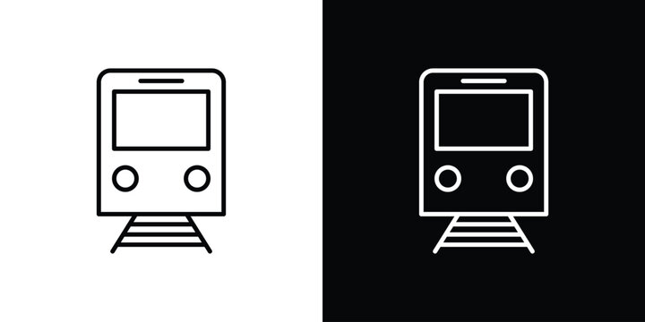 Train icon minimal symbol collection