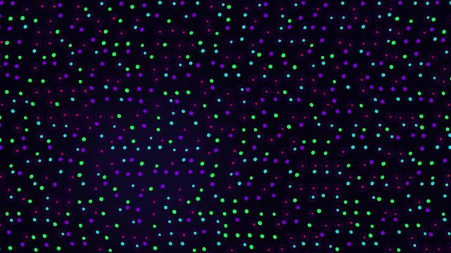 90s Retro Voronoi Neon Dots Abstract Background Loop 4K, Memphis Style Geometric Cell Grid Neon Polka Dots VJ Backdrop, 80s 90s Vintage Cyber Voronoi Pattern Seamless Motion Graphic