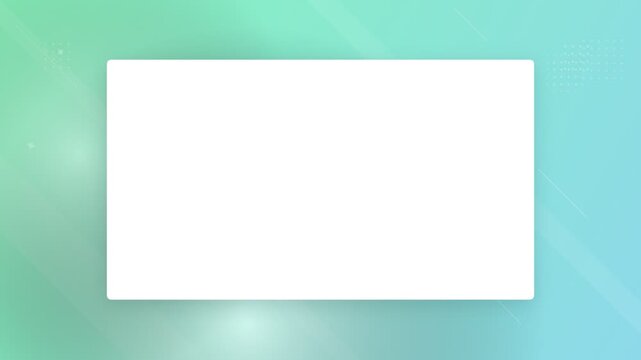White rectangular frame on a teal gradient background with subtle tech elements